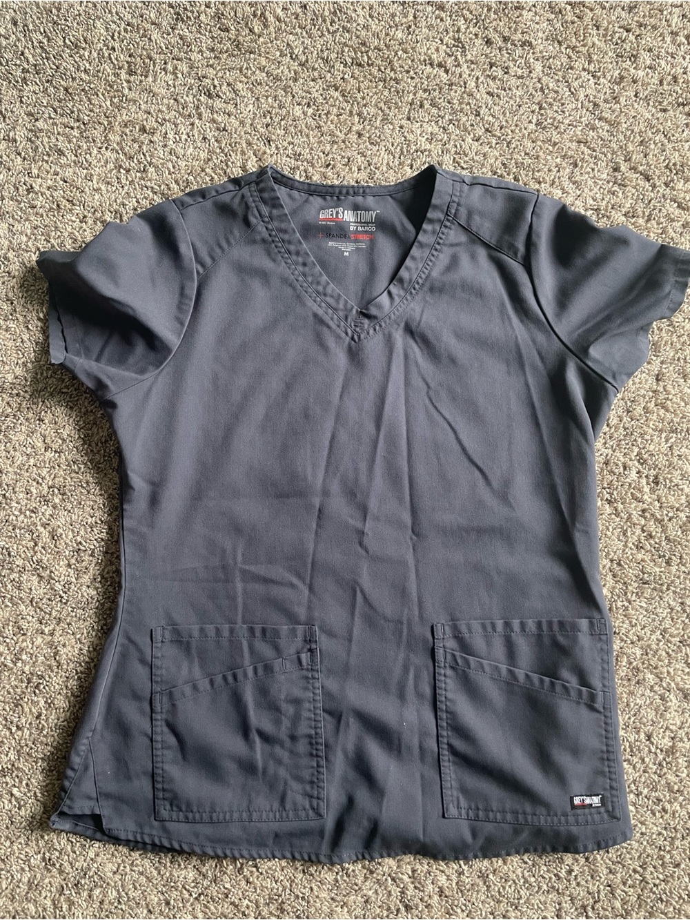 Grey's Anatomy Charcoal V-Neck Scrub Top